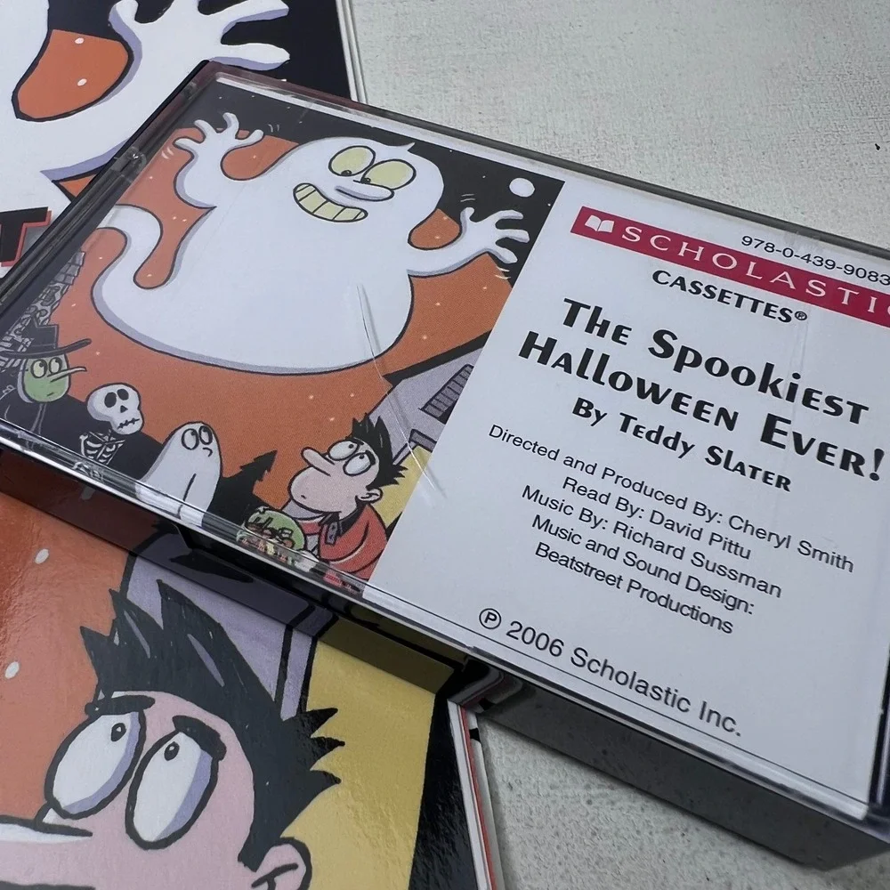 Scholastic The Spookiest Halloween Ever Book & Cassette Set 2006 Teddy Slater